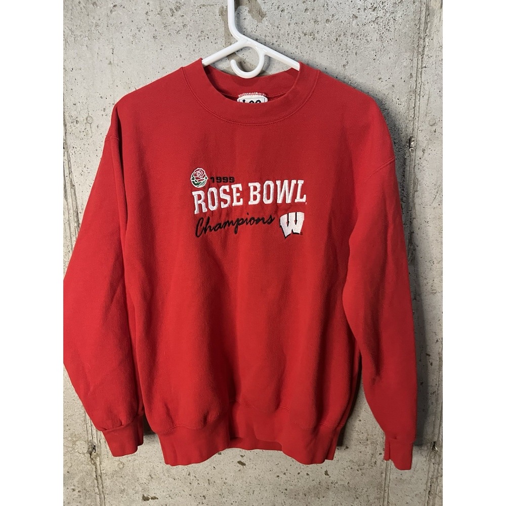 Vintage‎ Lee Sport Wisconsin Badgers Crewneck 1999 Rose Bowl Champion Men's M